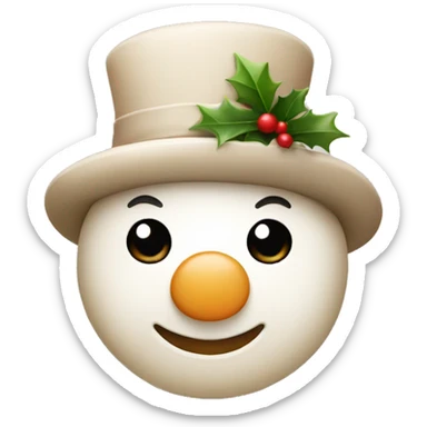 Cute beige snowman sticker