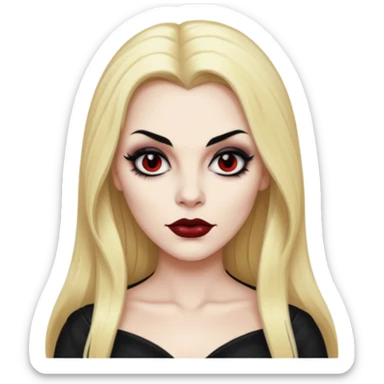 Vampira with long blonde hair sticker