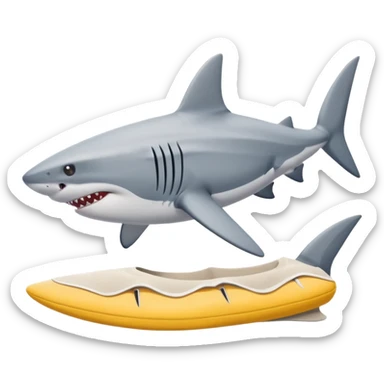 Has un tiburon con nikes y de fondo que tenga la playa sticker