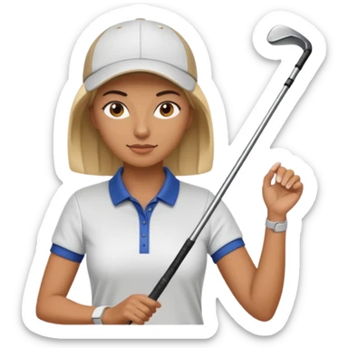 woman golf coach demonstrating golf swing sticker