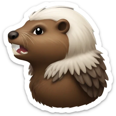 Evil winged beaver side profile sticker