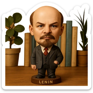 caricature of Lenin in bobblehead style sticker