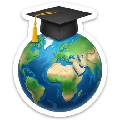 Earth with 🎓 sticker