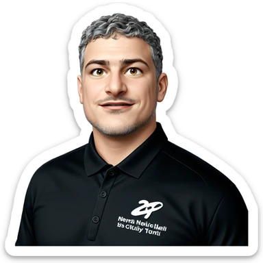 male portrait in black shirt sticker