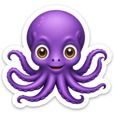 purple cute octopus sticker