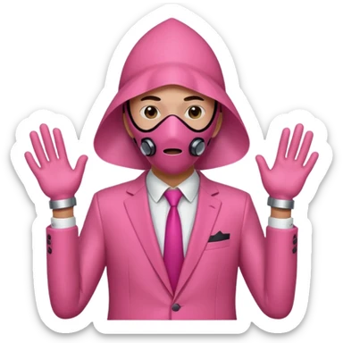 squid game pink suit triangle sticker