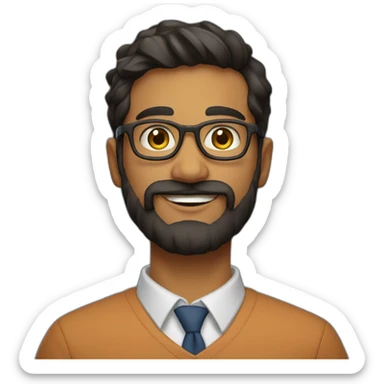 28 year old indian physics phd student at university of pittsburgh with beard sticker