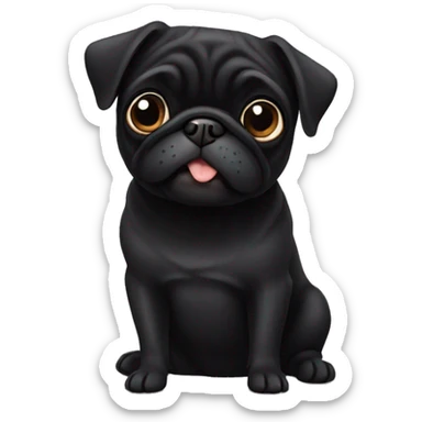 Black pug  sticker