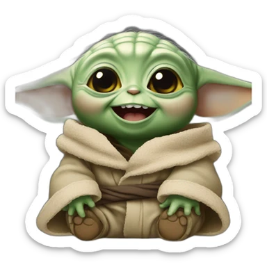Laughing baby yoda  sticker