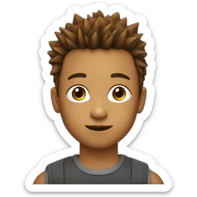 9 year old boy with brown spiked haircut sticker