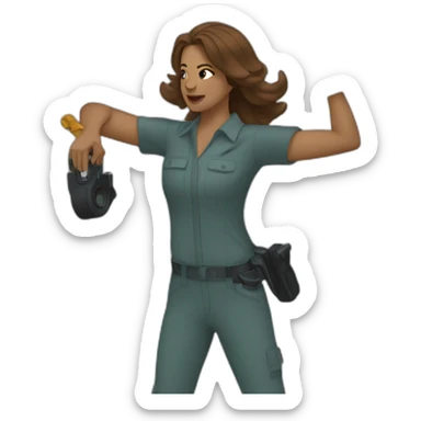 stacey Donaldson plugging foxtrot sticker