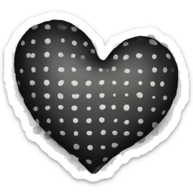 The heart is black with white spots sticker