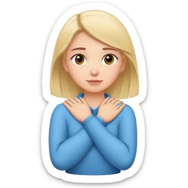 Girl putting arms around neck sticker