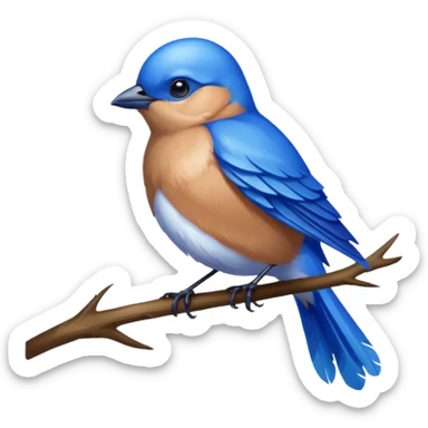 a bluebird emoji in an oil painting style sticker
