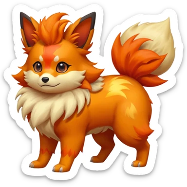 Flareon-Growlithe-Zorua-fusion-hybrid, full body sticker