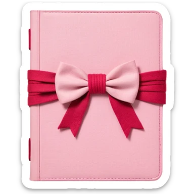 Junk journaling aesthetic book cover, tactile fabric textures, classic framing
Red yarn bow as focal point, soft shadows, calm pastel pink backdrop
Elegant, cozy, artistic, high-end print design sticker