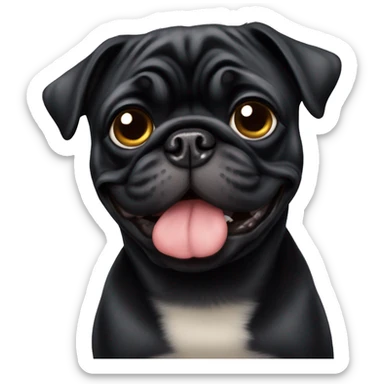 Black pug  sticker