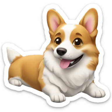 Corgi on a plane sticker