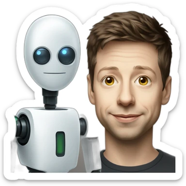 Sam Altman with Robot IA sticker