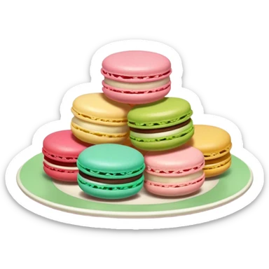 Macarons de colores, café, rosa, blanco y verde sticker