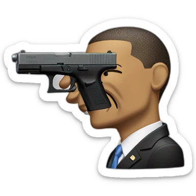 Barrack Obama holding near his head glock 19 sticker