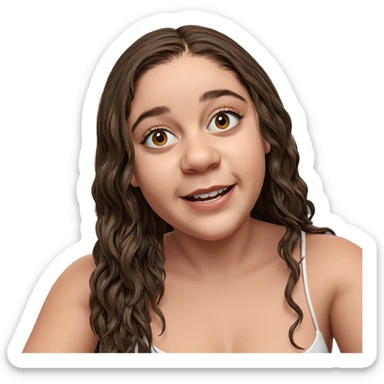 smiling girl with brown hair sticker
