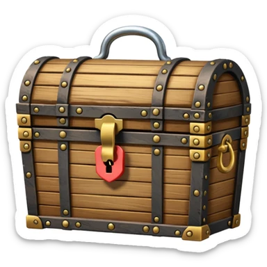 closed treasure chest with a lock sticker