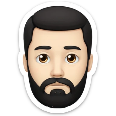 мужчина с белым тоном кожи и черными волосами и бородой с грусным взглядом sticker