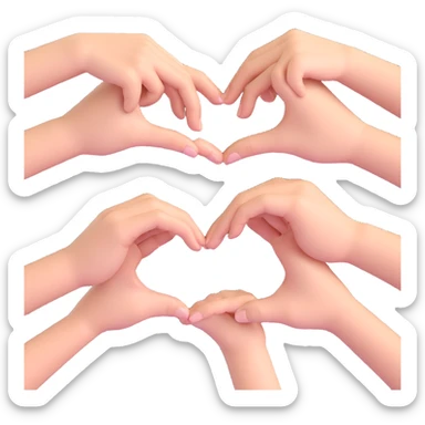 heart shaped hands sticker