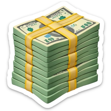 make a stack of candian dollars held togethher one rubber sticker