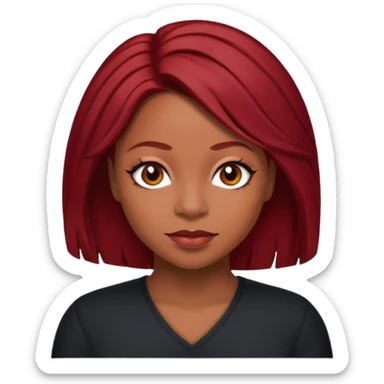 LaTavia Robeson with dark red hair sticker