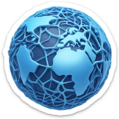 AI neural network, blue globe sticker