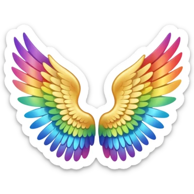  tiny rainbow angel wings. cute tiny left and right rainbow angel wings. Only wings. sticker