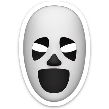 black mask with letters FM on the mask sticker