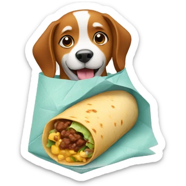 burrito with dog sticker