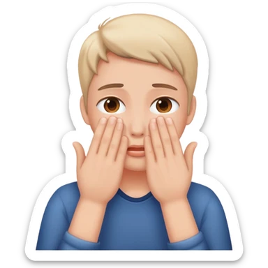 Covering your face out because your blushing  sticker