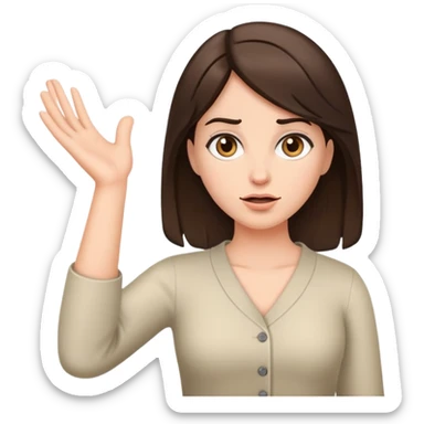 Brunette female shrugging sticker