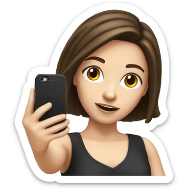 Brunette white Girl taking selfie with her phone sticker