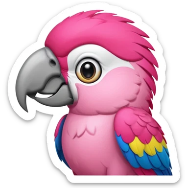 pink parrot  sticker