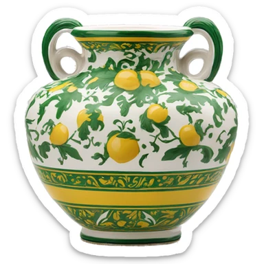 Deruta vase white green and yellow  sticker