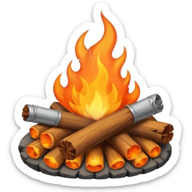 Campfire smoking many  sticker