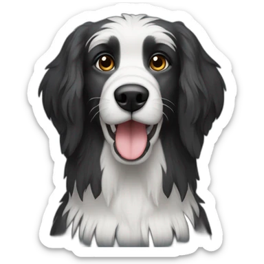 black griffon dog with really not much white hairs only under mouth and on eyebrows sticker