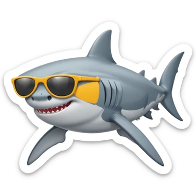 Shark with sunglasses and body sticker
