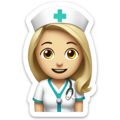 Nurse caring for a confused patient sticker