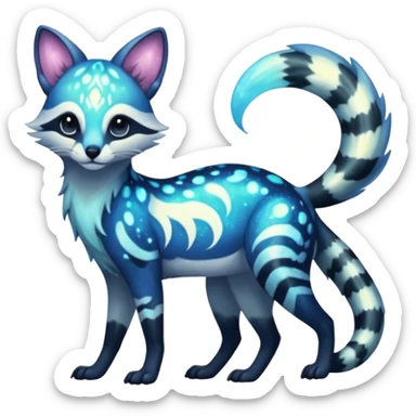 Auroral galactical nebulae starry sparkly bioluminescent natural Genet-Absol-Zeraora-Primagen-fusion-creature  sticker