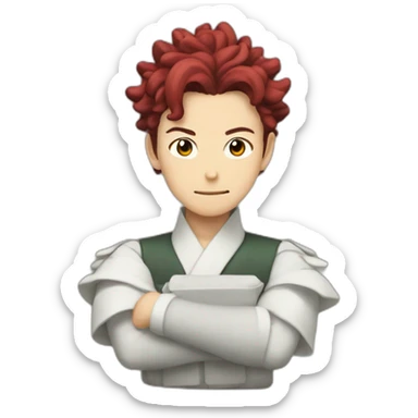 Tanjiro avec sa cicatrice sur le front sticker