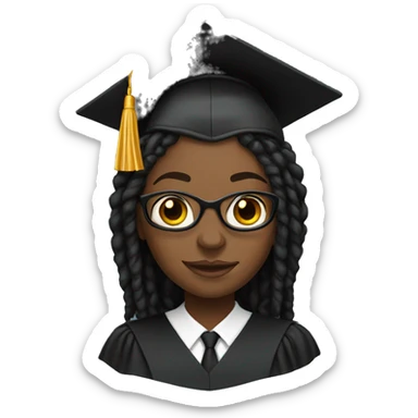 black woman with dreadlocks graduation sticker