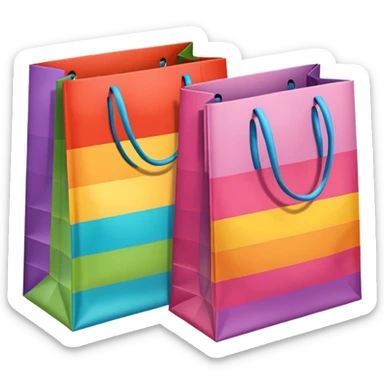 2 beautiful shopping bag with details sticker
