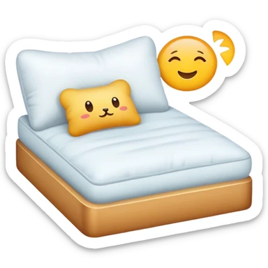 cozy bed with pillow sticker
