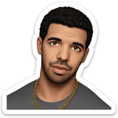 male portrait with necklace sticker